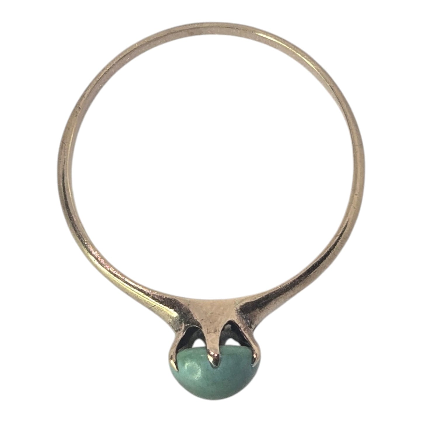 Turquoise Cabochon Gemstone Yellow Gold Solitaire Ring