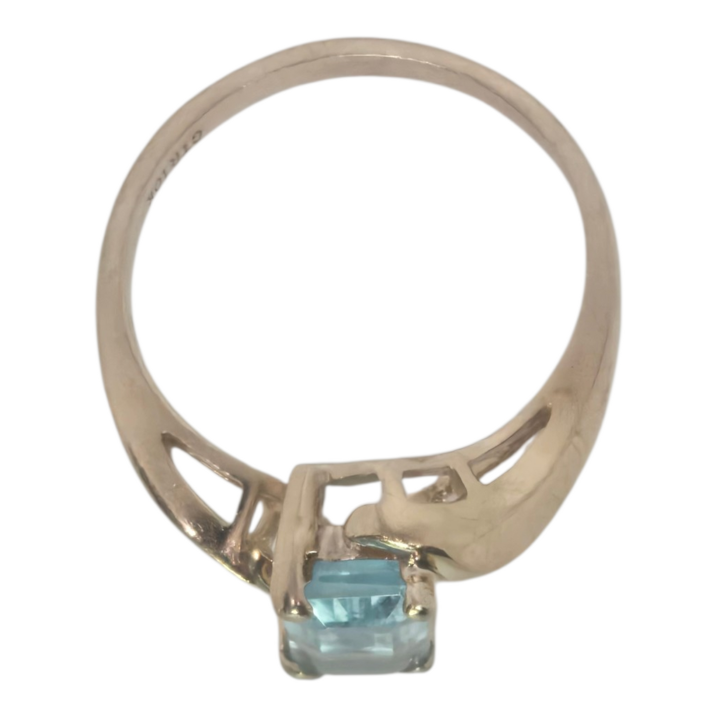 Aquamarine Yellow Gold Statment Ring by Samuel Aaron Jewelry