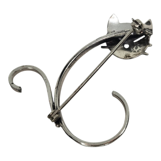 BEAU Sterling Silver Kitten Cat Brooch Pin Collectible Jewelry
