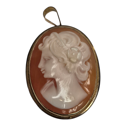 Vintage Italian Cameo in Solid Yellow Gold