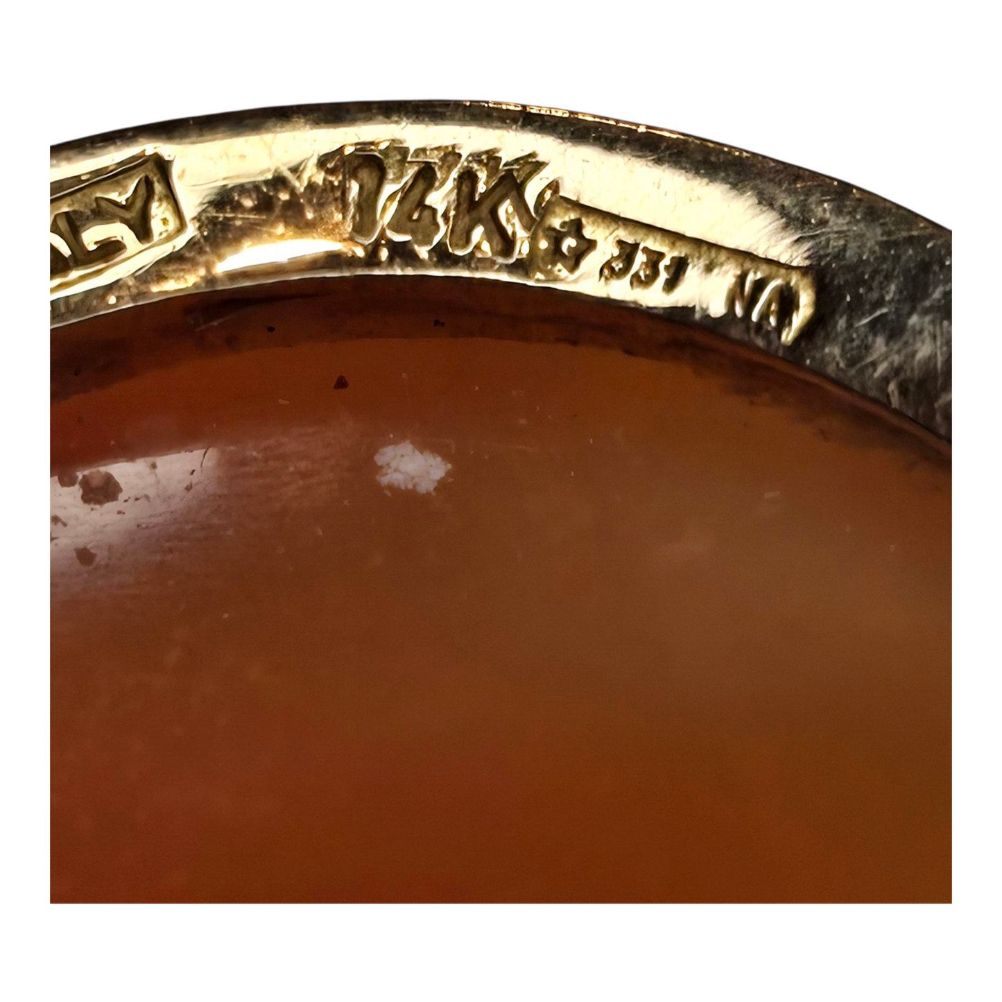 Vintage Italian Cameo in Solid Yellow Gold