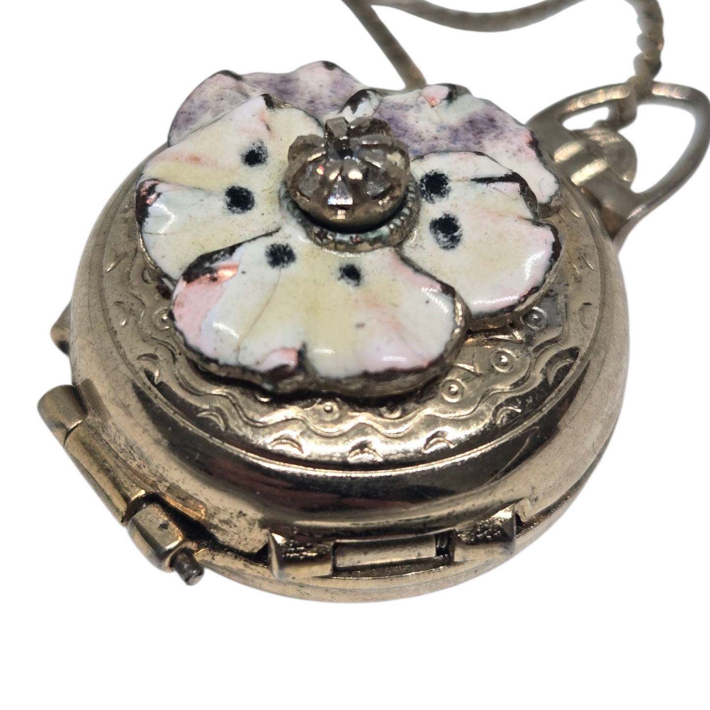 CORO Photo Locket Pendant 4 Photo Design Yellow Gold Plate