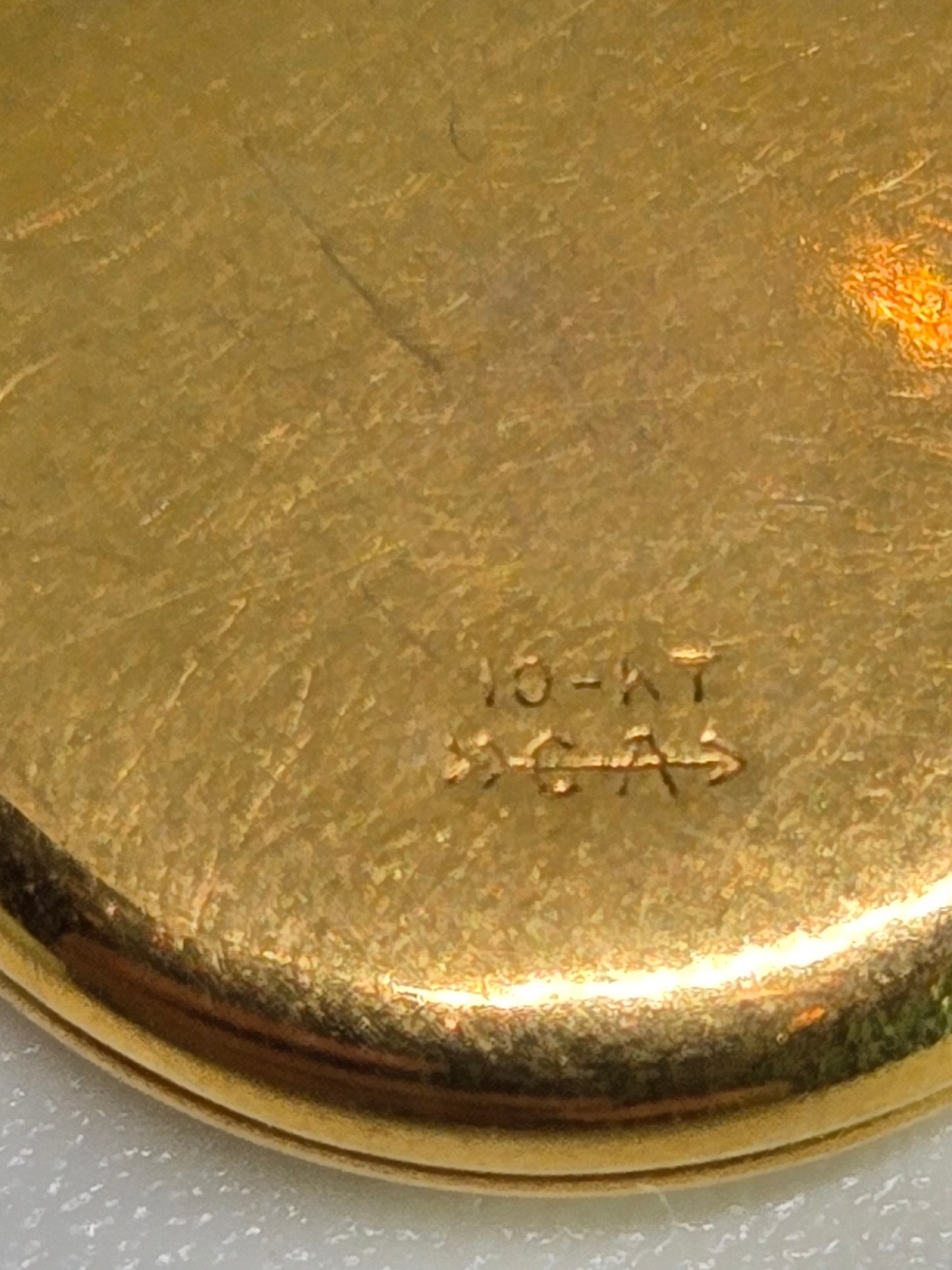 Solid Yellow Gold Picture Locket Pendant with Engraved Hearts