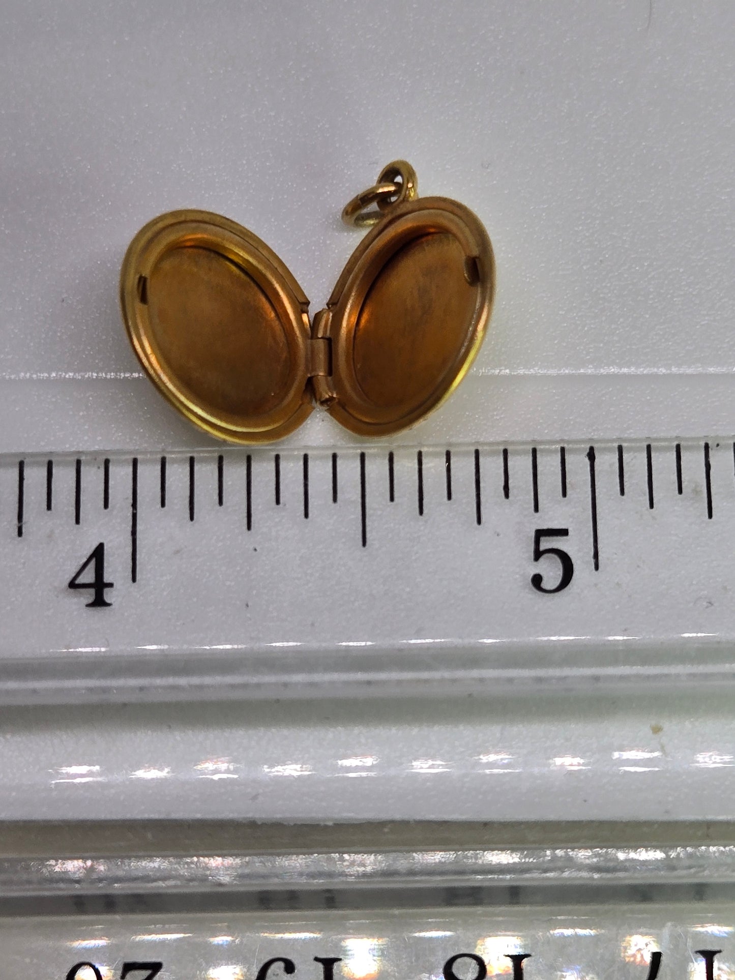 Solid Yellow Gold Picture Locket Pendant with Engraved Hearts