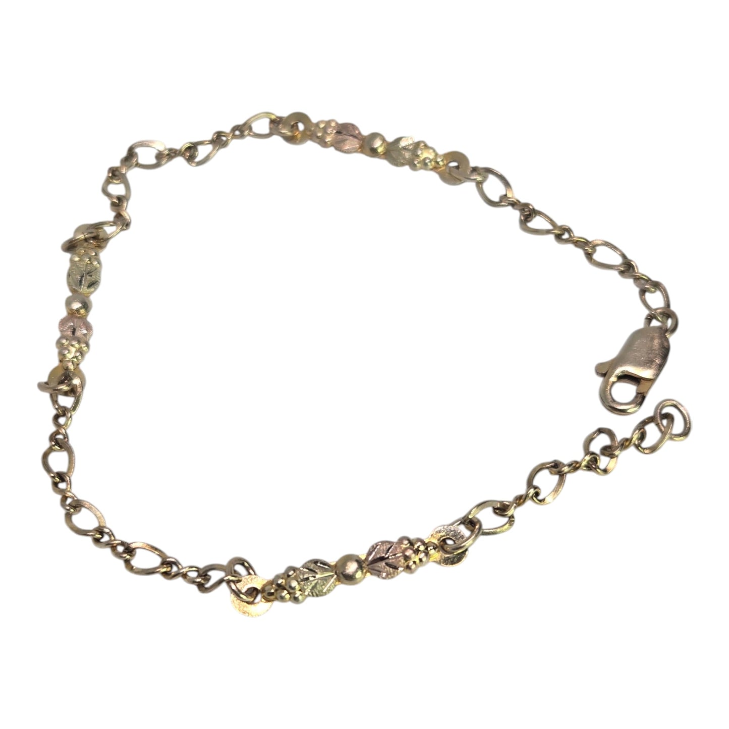 Black Hills Gold Multi-Tone Yellow Gold Chain Bracelet