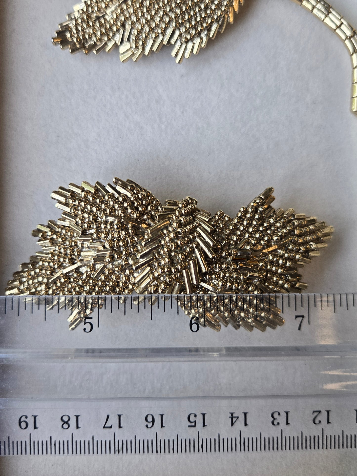 Large Leaf Brooch & Hair Clip Vintage Set Gold Tone Unique