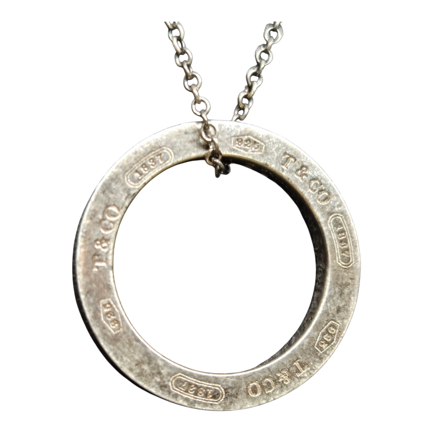 Tiffany & Co. Sterling Silver Circle Pendant Necklace Timeless Designer Jewelry Gift