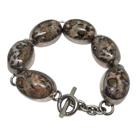 TAXCO Jasper Sterling Silver Bracelet 49gm