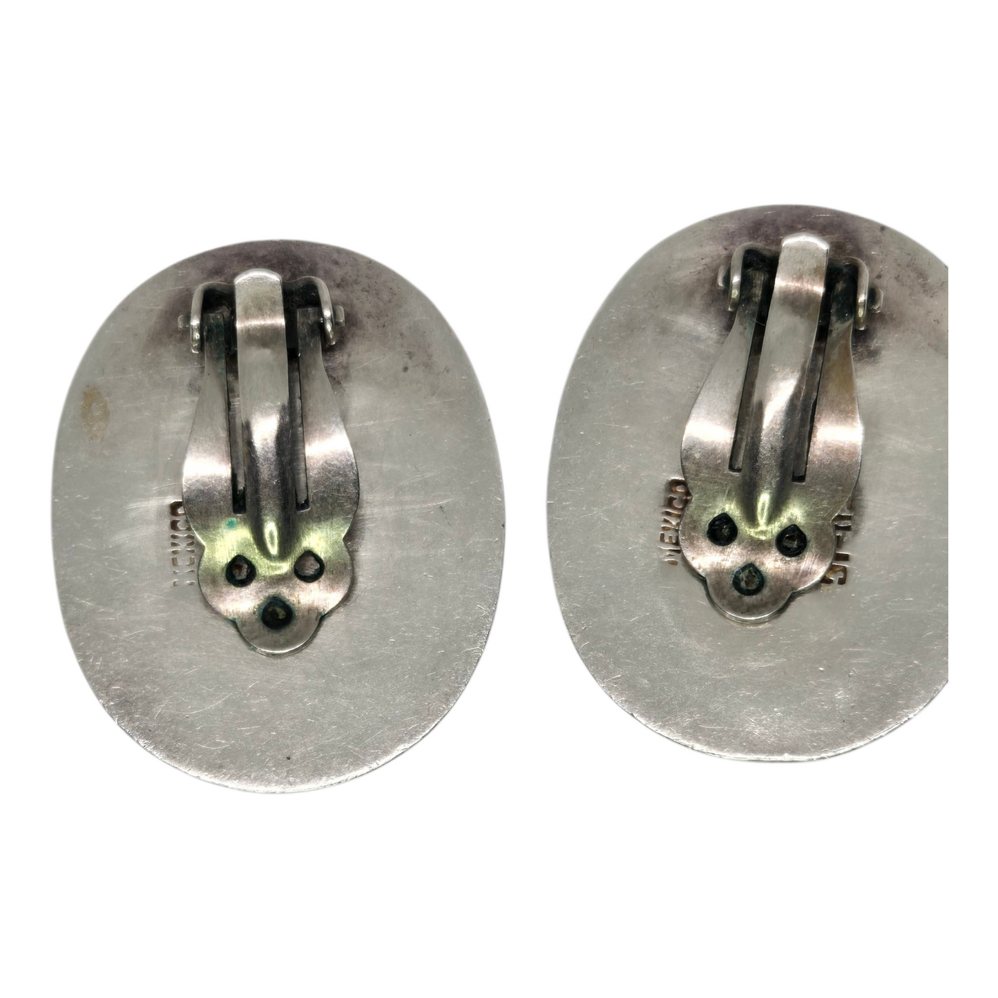 TAXCO Antonio Hdez Sterling Jasper Clip-On Earrings