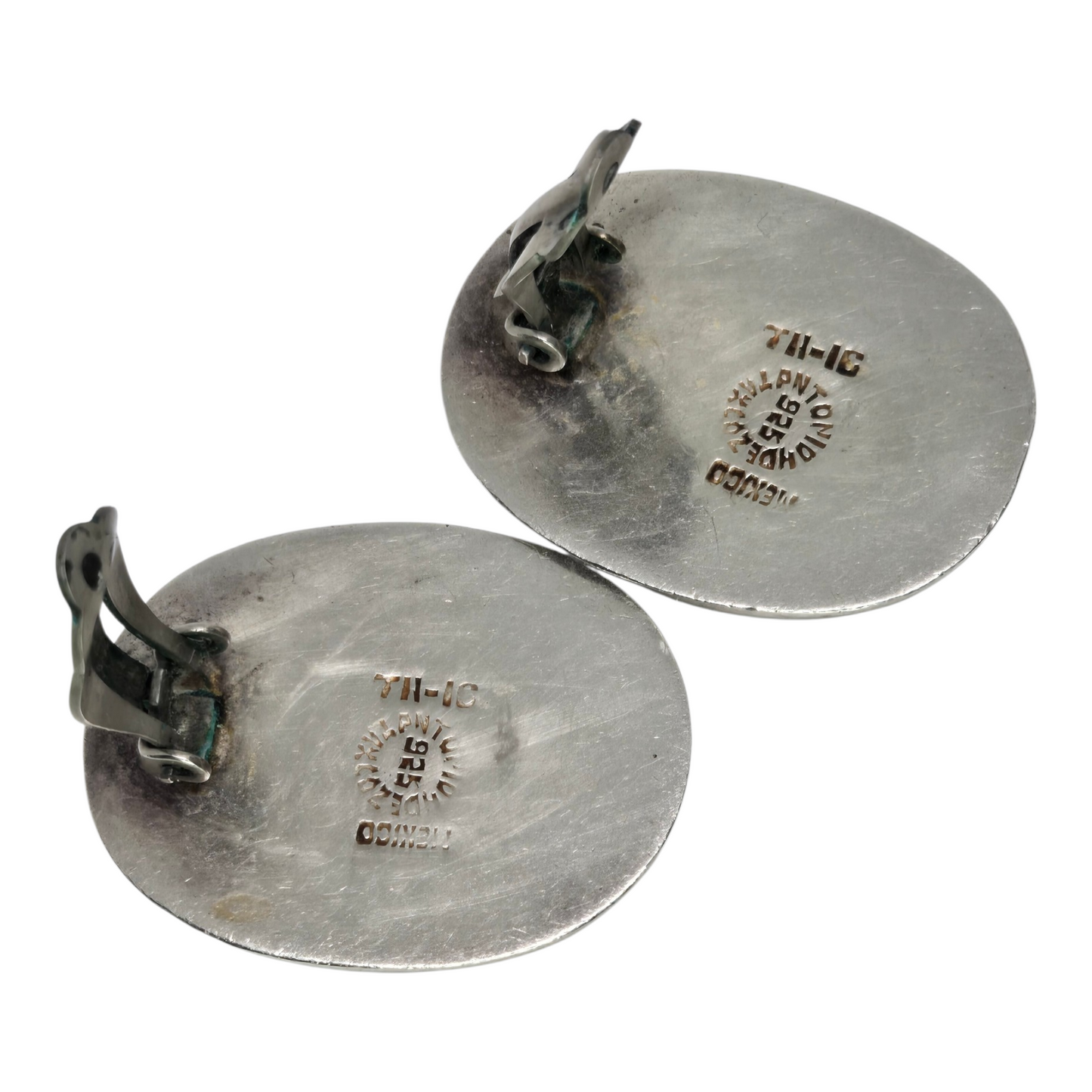TAXCO Antonio Hdez Sterling Jasper Clip-On Earrings