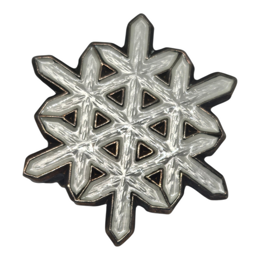 Snowflake Enamel Brooch Pin Sterling Silver