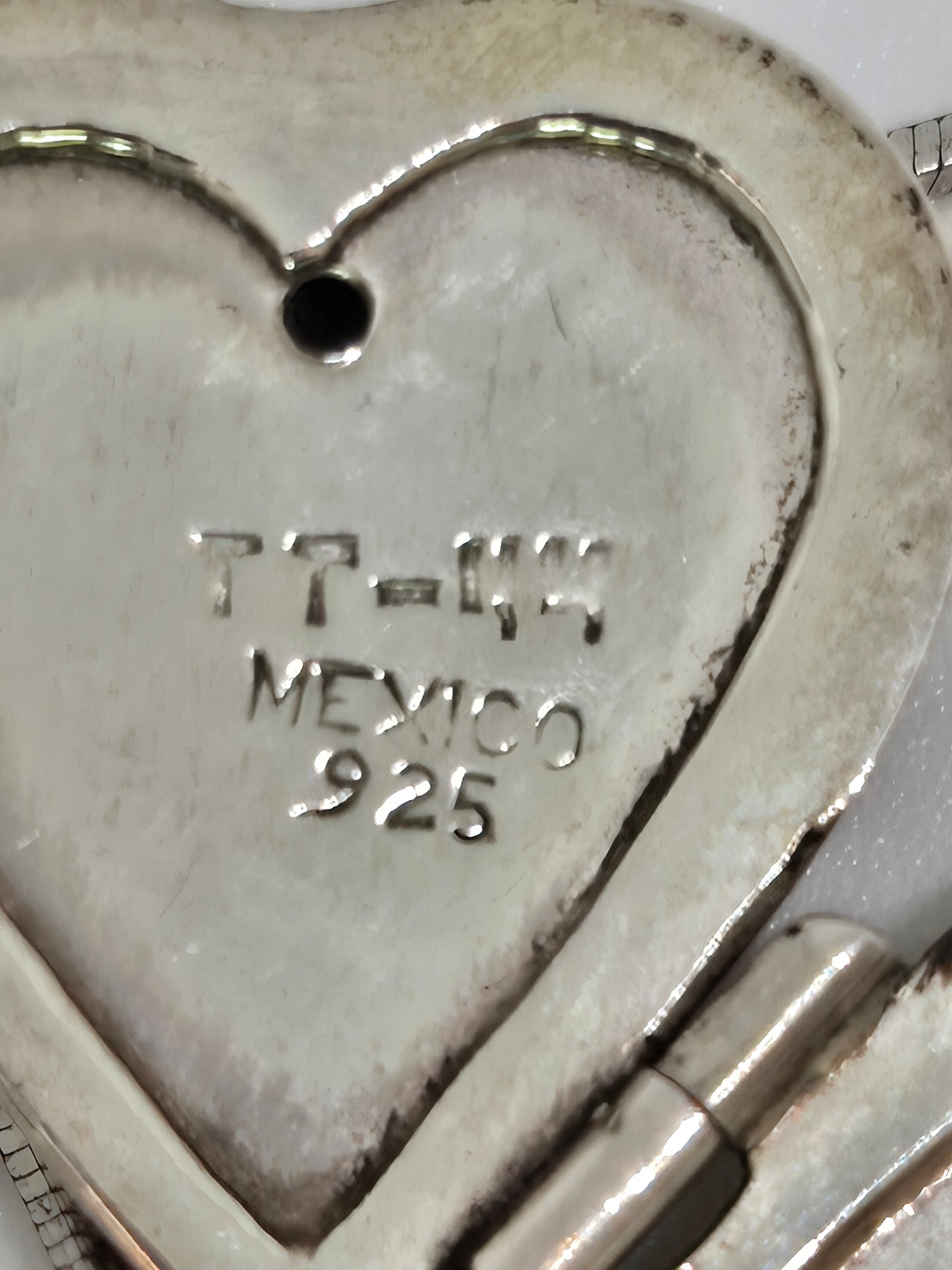 TAXCO Sterling Silver 4 Photo Heart Locket Pendant Necklace TT-44 Mexico