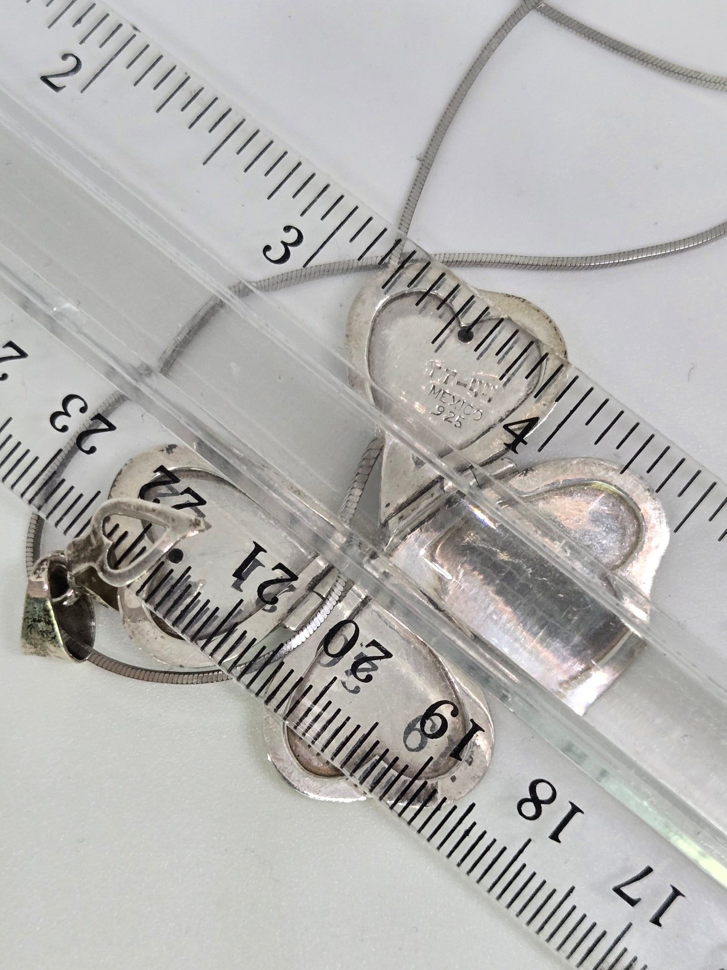TAXCO Sterling Silver 4 Photo Heart Locket Pendant Necklace TT-44 Mexico