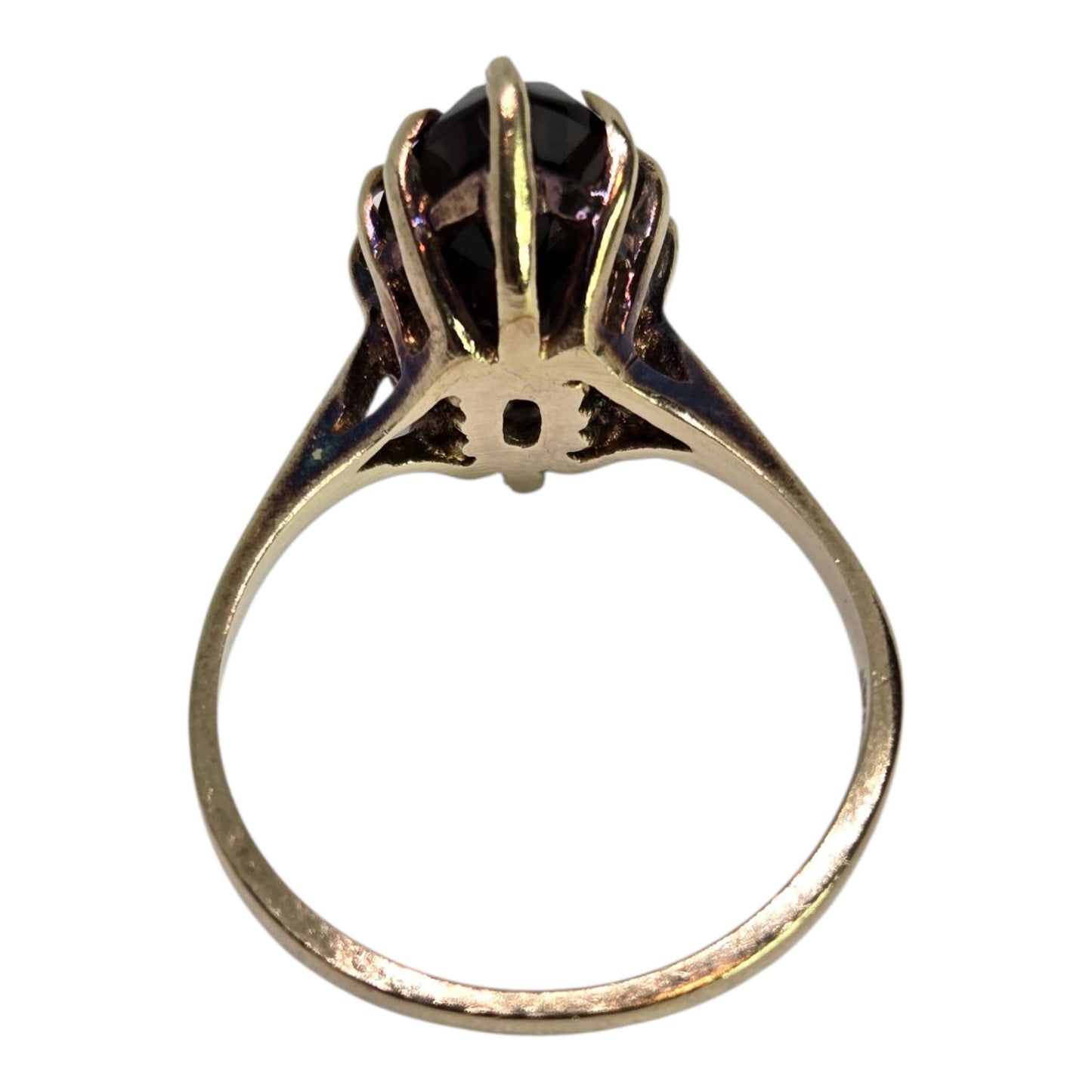 Smoky Quartz Marquise Cut Ring in Yellow Gold Setting