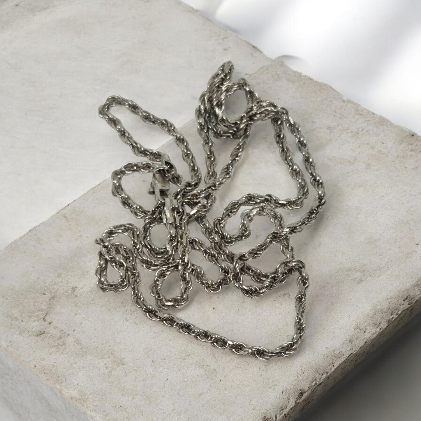 David Yurman Sterling Silver Rope Twisted Chain Necklace