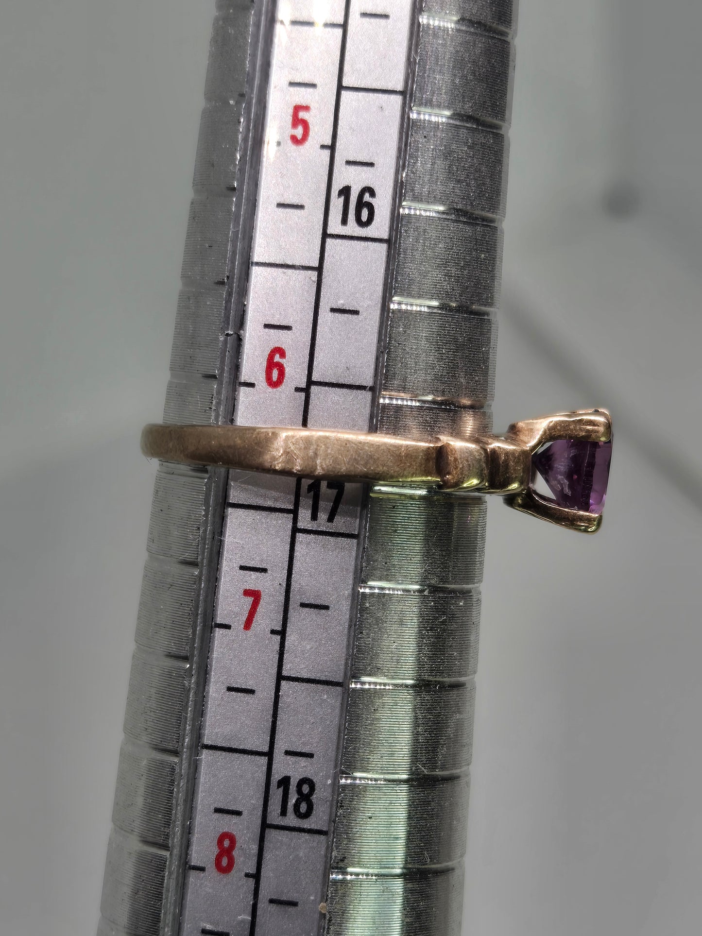 Color Changing Purple Sapphire Solitaire Setting Yellow Gold Ring