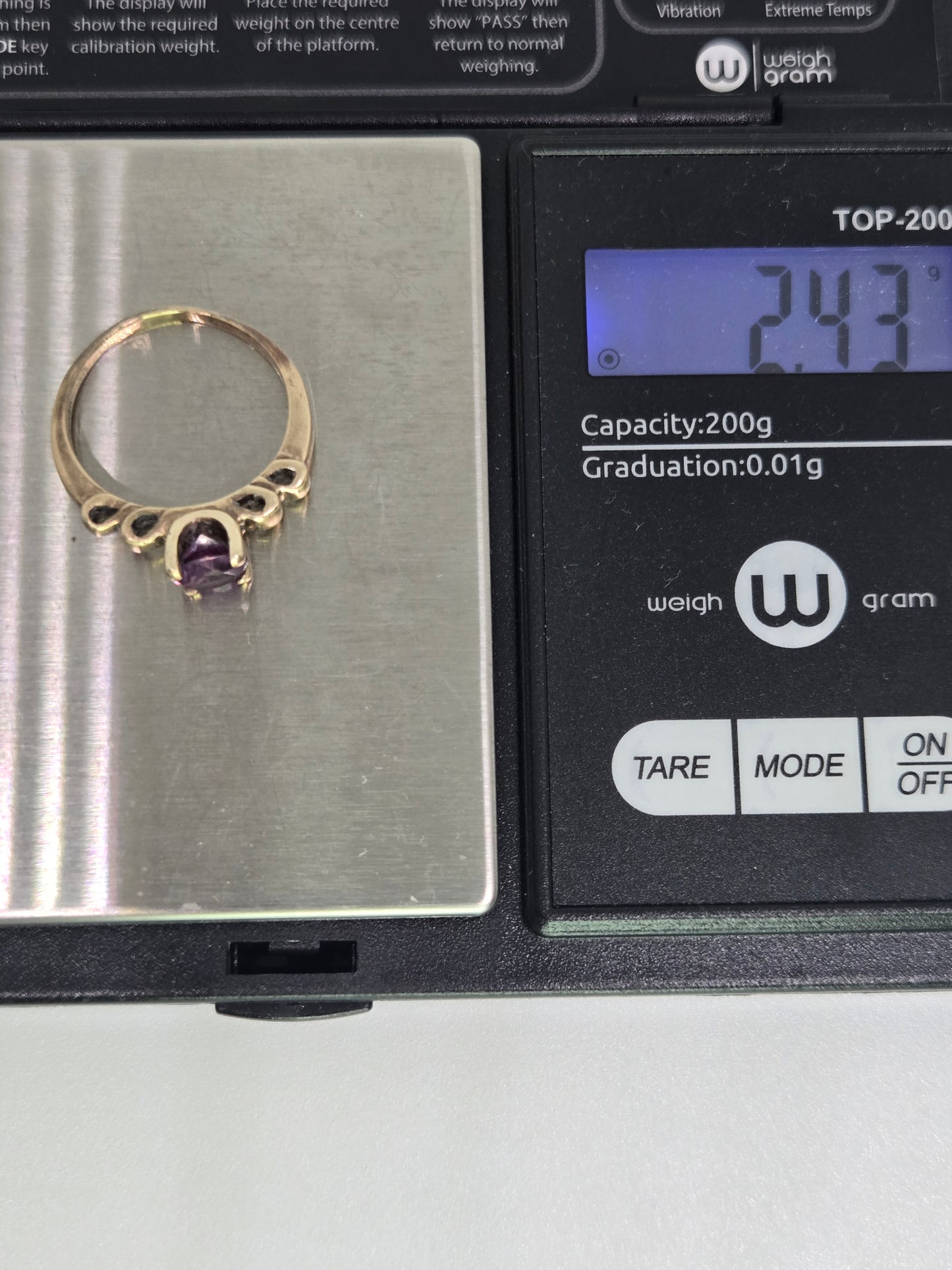 Color Changing Purple Sapphire Solitaire Setting Yellow Gold Ring