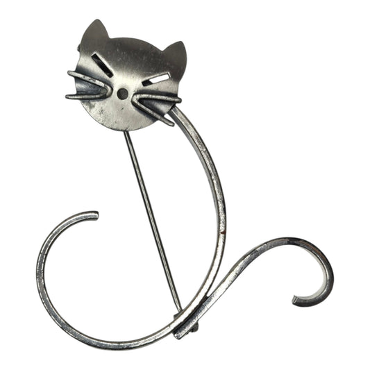 BEAU Sterling Silver Kitten Cat Brooch Pin Collectible Jewelry