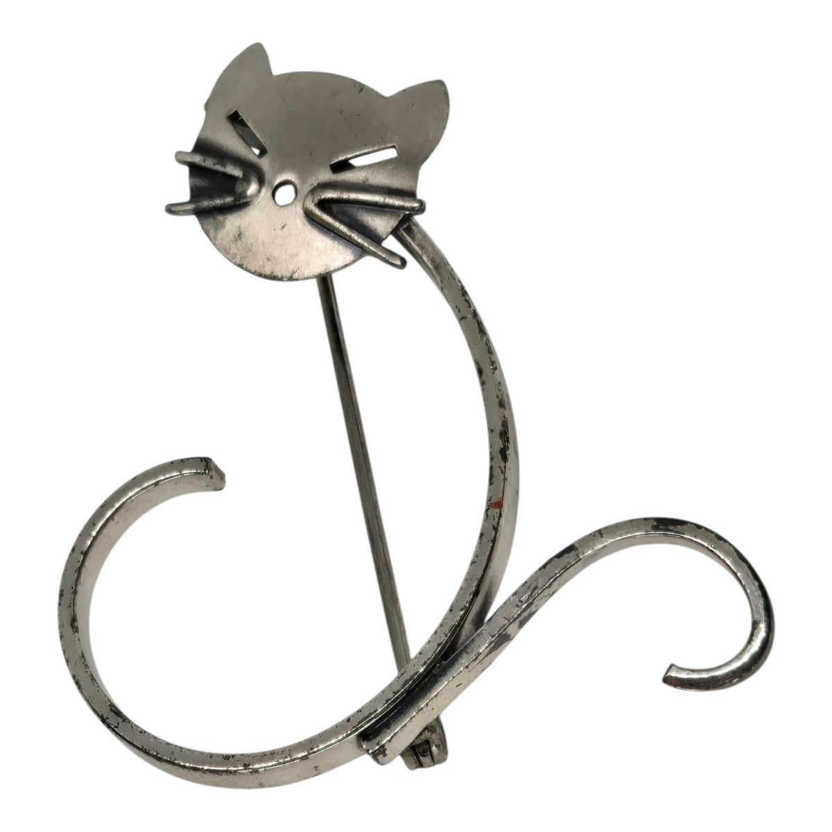BEAU Sterling Silver Kitten Cat Brooch Pin Collectible Jewelry