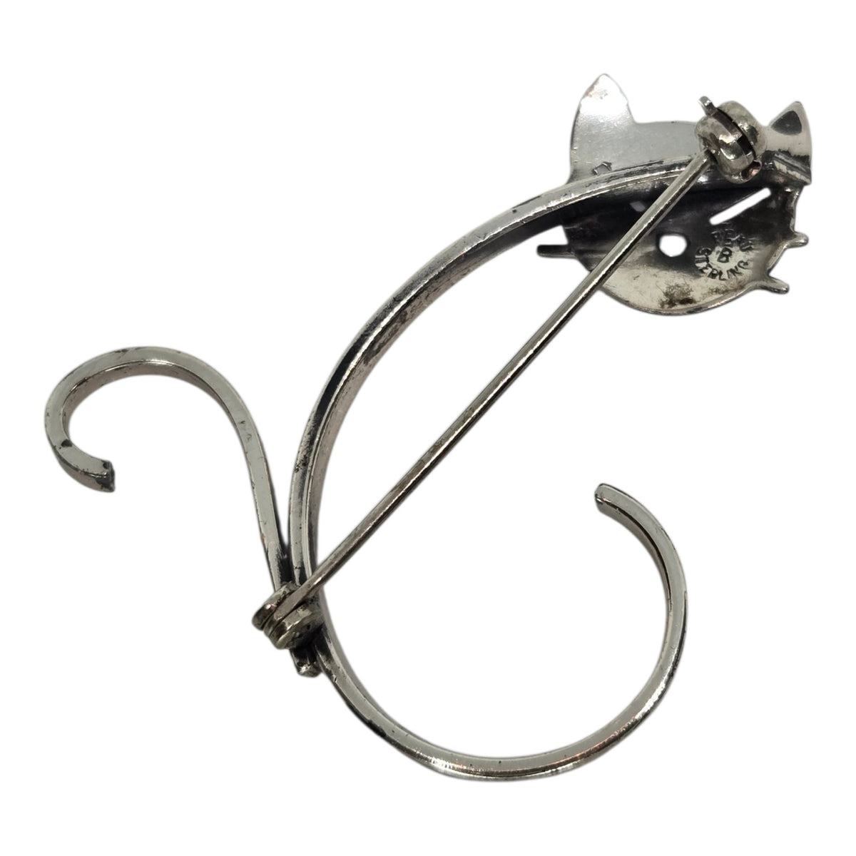 BEAU Sterling Silver Kitten Cat Brooch Pin Collectible Jewelry