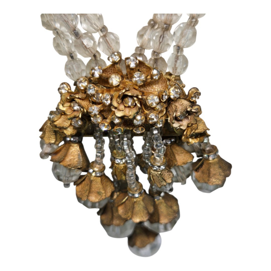 Miriam Haskell Necklace Beautiful Rhinestone Crystal Handmade Vintage Jewelry from 50s