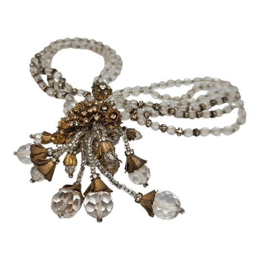 Miriam Haskell Necklace Beautiful Rhinestone Crystal Handmade Vintage Jewelry from 50s