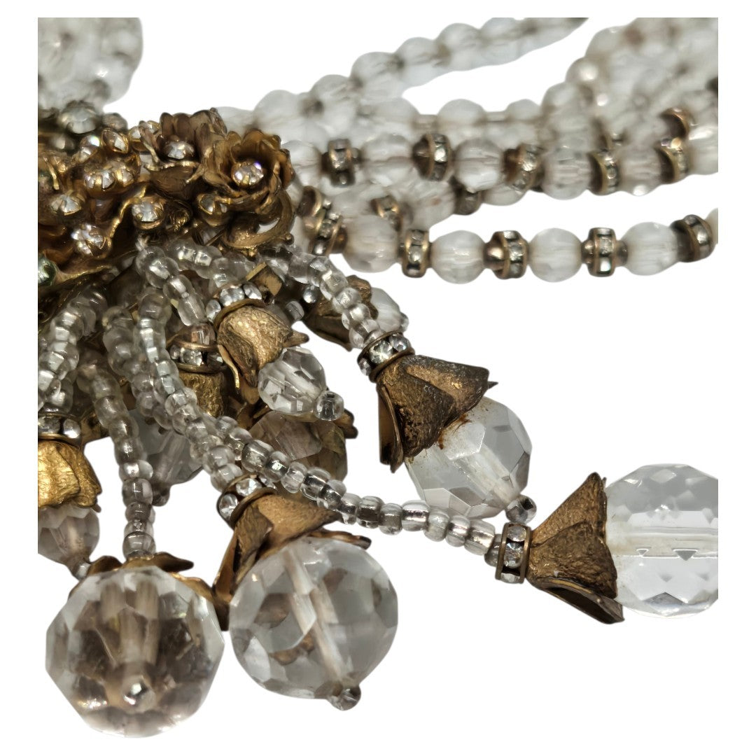 Miriam Haskell Necklace Beautiful Rhinestone Crystal Handmade Vintage Jewelry from 50s