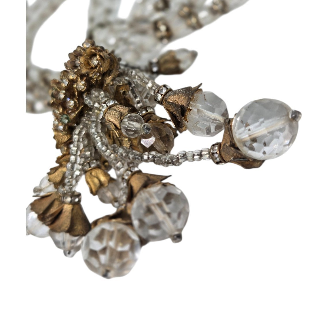 Miriam Haskell Necklace Beautiful Rhinestone Crystal Handmade Vintage Jewelry from 50s