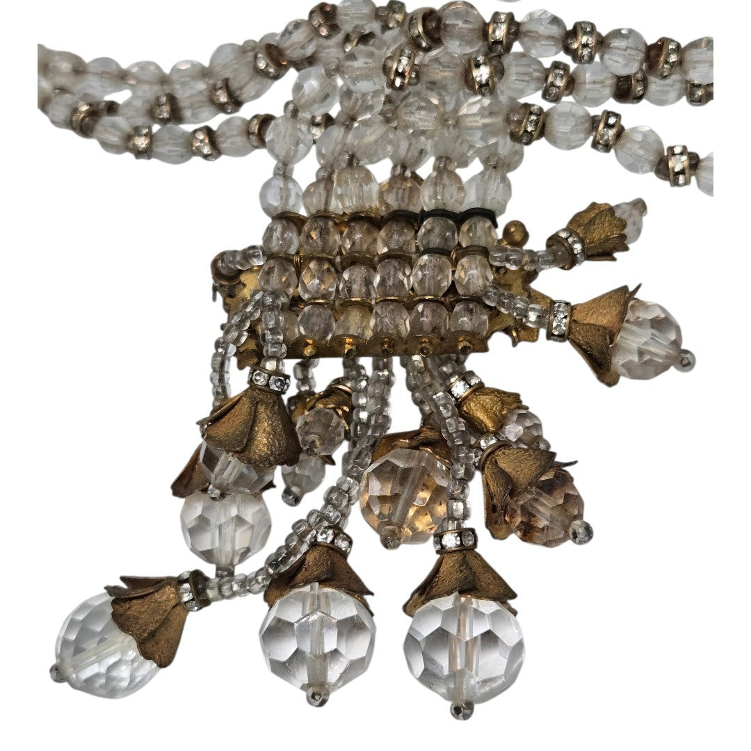 Miriam Haskell Necklace Beautiful Rhinestone Crystal Handmade Vintage Jewelry from 50s