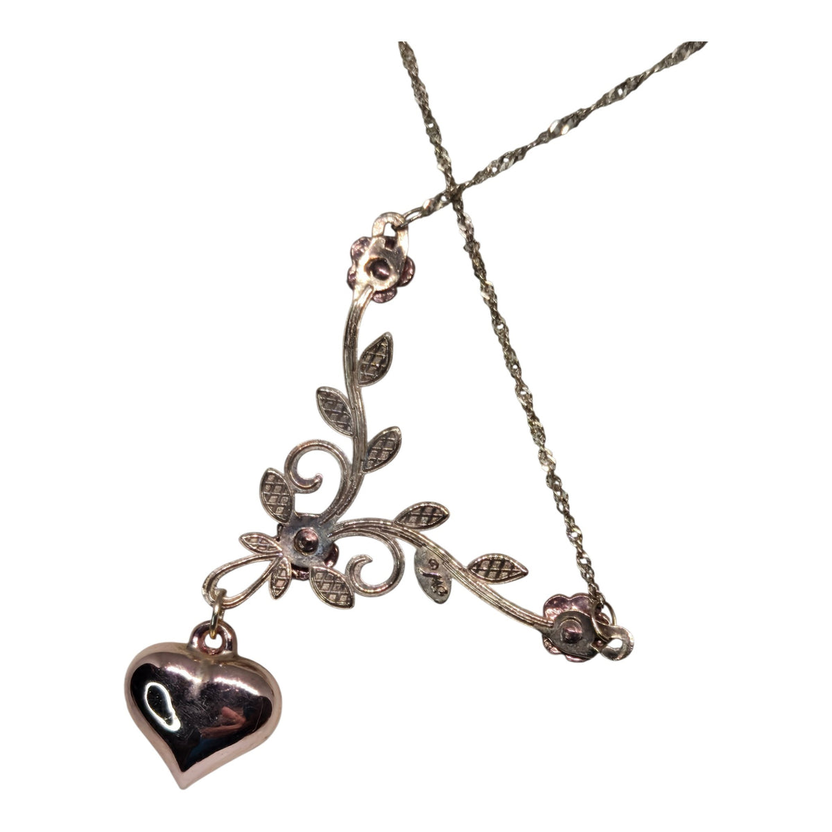 Victorian Michael Anthony Yellow Rose Gold Heart and Flower Necklace